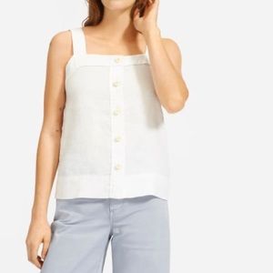 Everlane White Linen Picnic Sleeveless Top Small